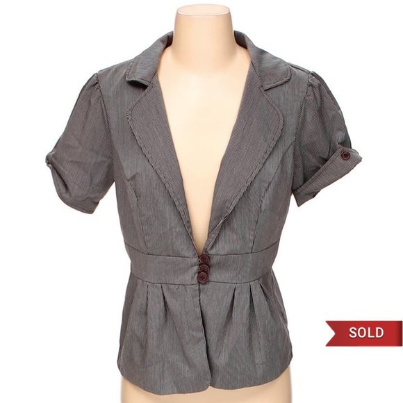 Bay Studio Jackets & Blazers - Bay Studio Pinstriped Peplum Blazer